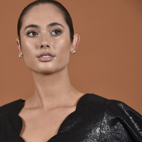 Aline Artsy Tri Curve Earrings (Silver)