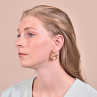 Allmira Gold Sparkle Stud Earrings