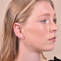 Silvi Pearl Leaf Stud Earrings