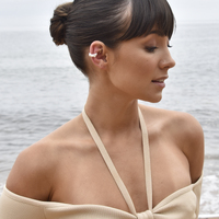 Lonzo Ear Contour Solid Sculpture Cuff Earring (Single Piece)