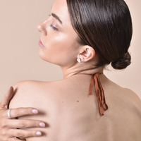 Imani Solid Sculpture Stud Earrings (Silver)