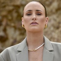 Tosca Textured C Hoop Earrings