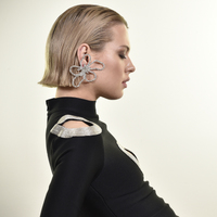 Julieta Catwalk Diamante Flower Earrings (Oversized)