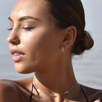 Ciara Tri Curve Earrings (Silver)