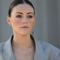 Asta Sculptural Twin Line Earrings (Gold)