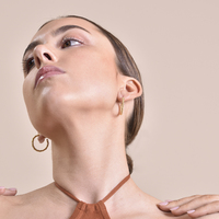 Veronique French Twisted Hoop Earrings (Gold)