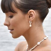 Adley Pearl Drop Earrings (Silver)