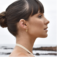 Josi Minimalist Twisted Huggie Earrings (Gold Vermeil)