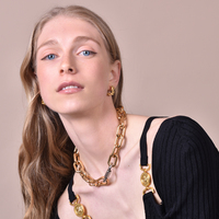 Avani Art Deco Wavy Hoop Earrrings (Gold Vermeil)