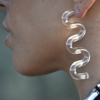 Darya Artsy Wave Earrings (Clear)