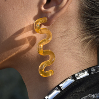 Darya Artsy Wave Earrings (Orange)