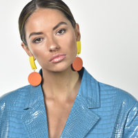 Mani Geo Oversized Wood Craft Earrings