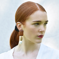 Giulia Wooden Drop Earrings (my ears are pierced)