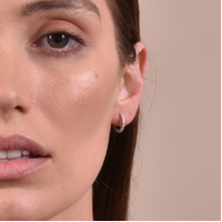 Brie Fine Silver Dainty Hoop Earrings