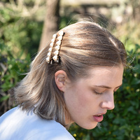 Elsie Pearly Heart Barrette Set