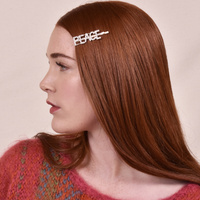 Peace Rhinestone Hair Clip
