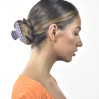 Emery Retro Checkered Hair Claw - Crescent