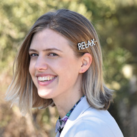 Relax Rhinestone Hair Clip