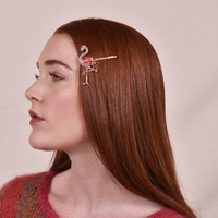 Pink Flemingo Rhinestone Statement Hair Clip