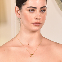 24K Gold Initial Pendant Necklace - 2 Letters