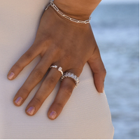 Arcene Luxury Inlaid Zircon Ring [Size: 6]