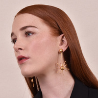 Soleste 24K Artisan Sun Drop Earrings (for pierced ears)