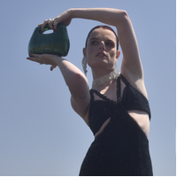 Elka Artsy Resin Clutch (Emerald Green)