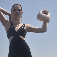 Elka Artsy Resin Clutch (Nude Shimmer)