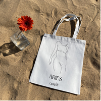 She Is Aries Eco Zodiac Muse Tote Bag