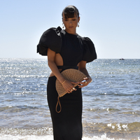 Vana Natural Hand Woven Straw Bag (Tan)