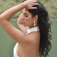 Annalisa 24K Natural Pearl Hoop Earrings