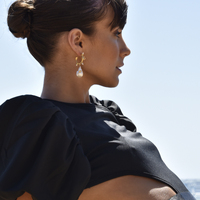 Francoise Luxury 24K Baroque Pearl Drop Earrings (with Gold Leaf)