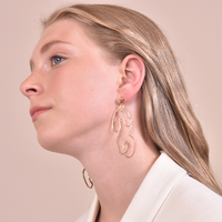 Eimear Female Body Line Art Earrings (my ears are pierced)
