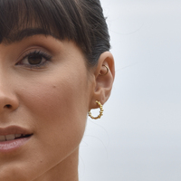 Aisling Beaded C Hoop Earrings (Gold Vermeil)