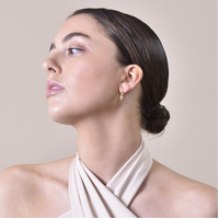 Adina Beaded Dainty Cross Drop Earrings (Gold Vermeil)