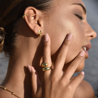 Flori Artisan Beaded Cuff Earring (Single Piece Gold)