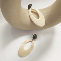 Elda Beige Love Geometric Drop Earrings (my ears are pierced)