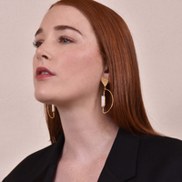 Kloe 24K Cats Eye Stone Earrings (my ears are pierced)