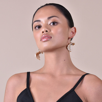 Camile Modern Shell Drop Earrings 