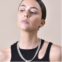 Lior Silver Topaz Chain Cuff Earrings (Pair)