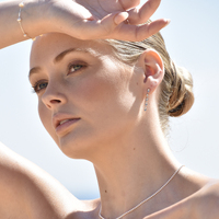Aka Dainty Sculptural Pebble Drop Earrings (Silver)