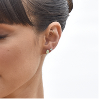 Dawn Dainty Moon Opal Stud Earrings