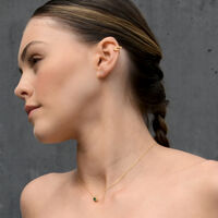 Arcelia Diamante Padlock Stud Earrings (Gold)