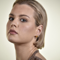 Nala Artsy Chic Dainty Crescent Earrings (Gold Vermeil)