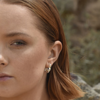 Noemie Dual Tone Bear Outlined Earrings