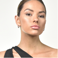 Briar Sculptural Sparkle Hoop Earrings (Silver)