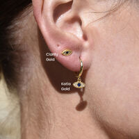 Katia Dainty Evil Eye Drop Earrings (Gold)