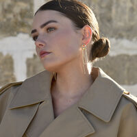 Stellar Drape Diamante Tassel Earrings (Gold)