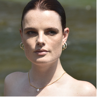 Avery Artsy Textured Hoop Earrings (Gold)