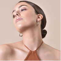 Nomad Fluid Sculpture Hoop Earrings (Silver)